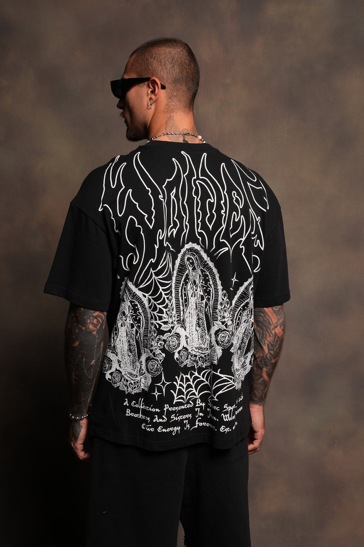 Her Prayer Premium Oversized Tee In Black