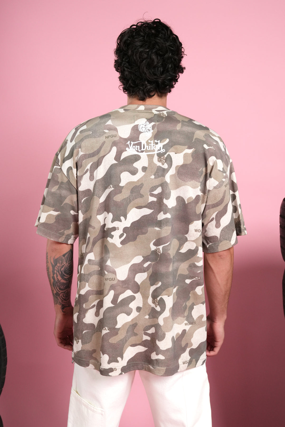Flight Club V2 Premium Oversized Tee in Dsvd Green Camo