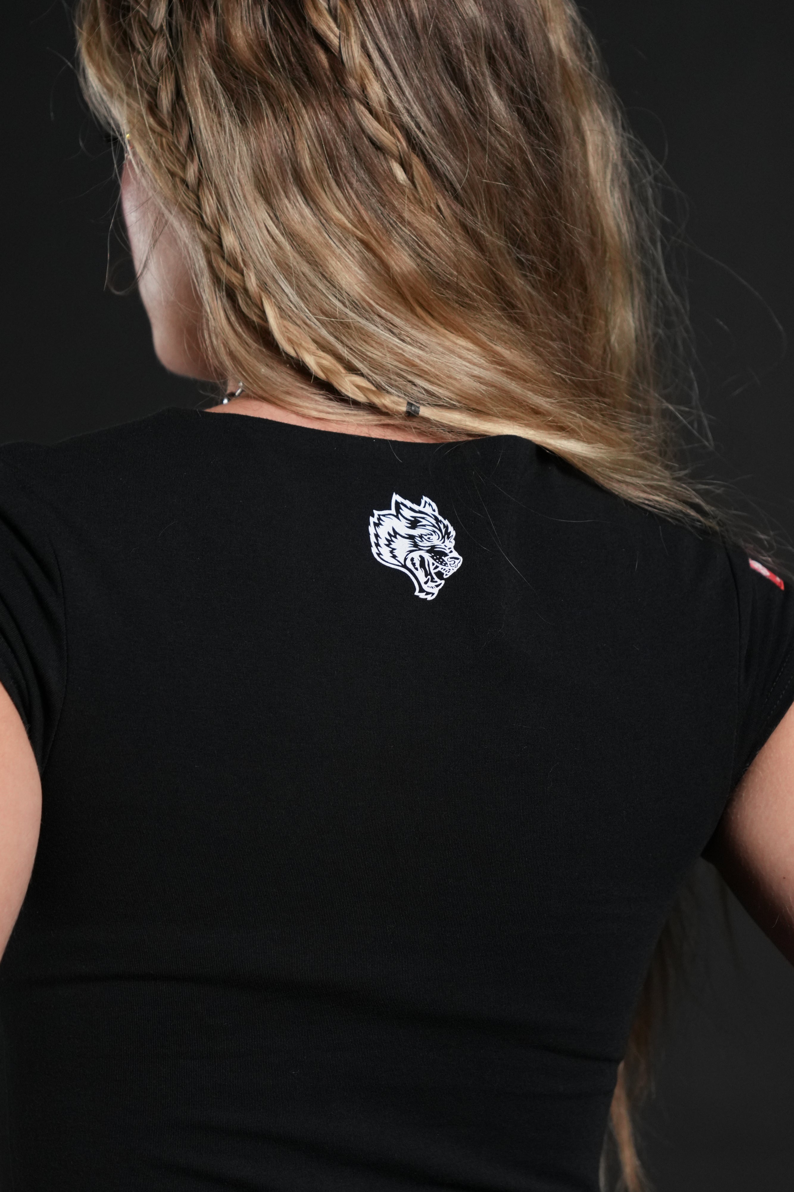 Moto Wolf Capsleeve Slash Tee in Black
