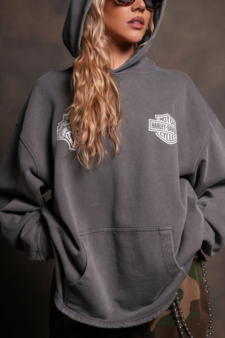 Harley-Davidson Wolves "Moaty" Hoodie in Slate Gray