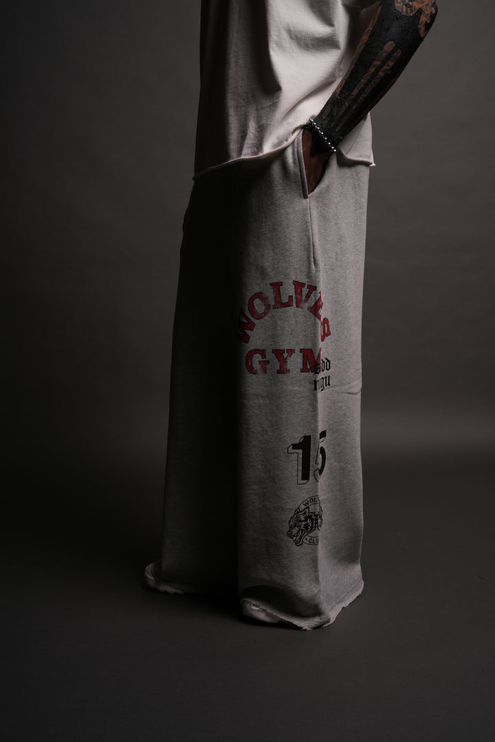 Wolves Gym V2 Oversized Omen Sweat Pants in Light Athletic Gray