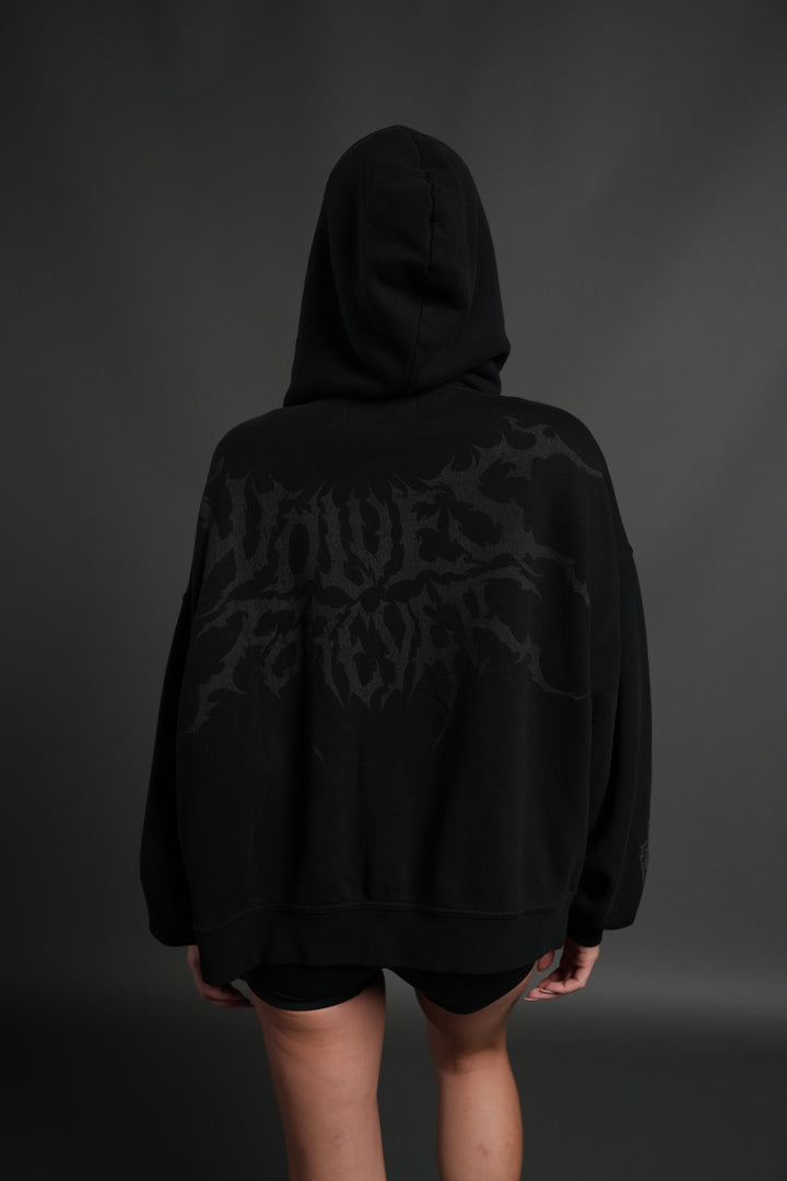 Vader Vex Double Zip Hoodie in Black