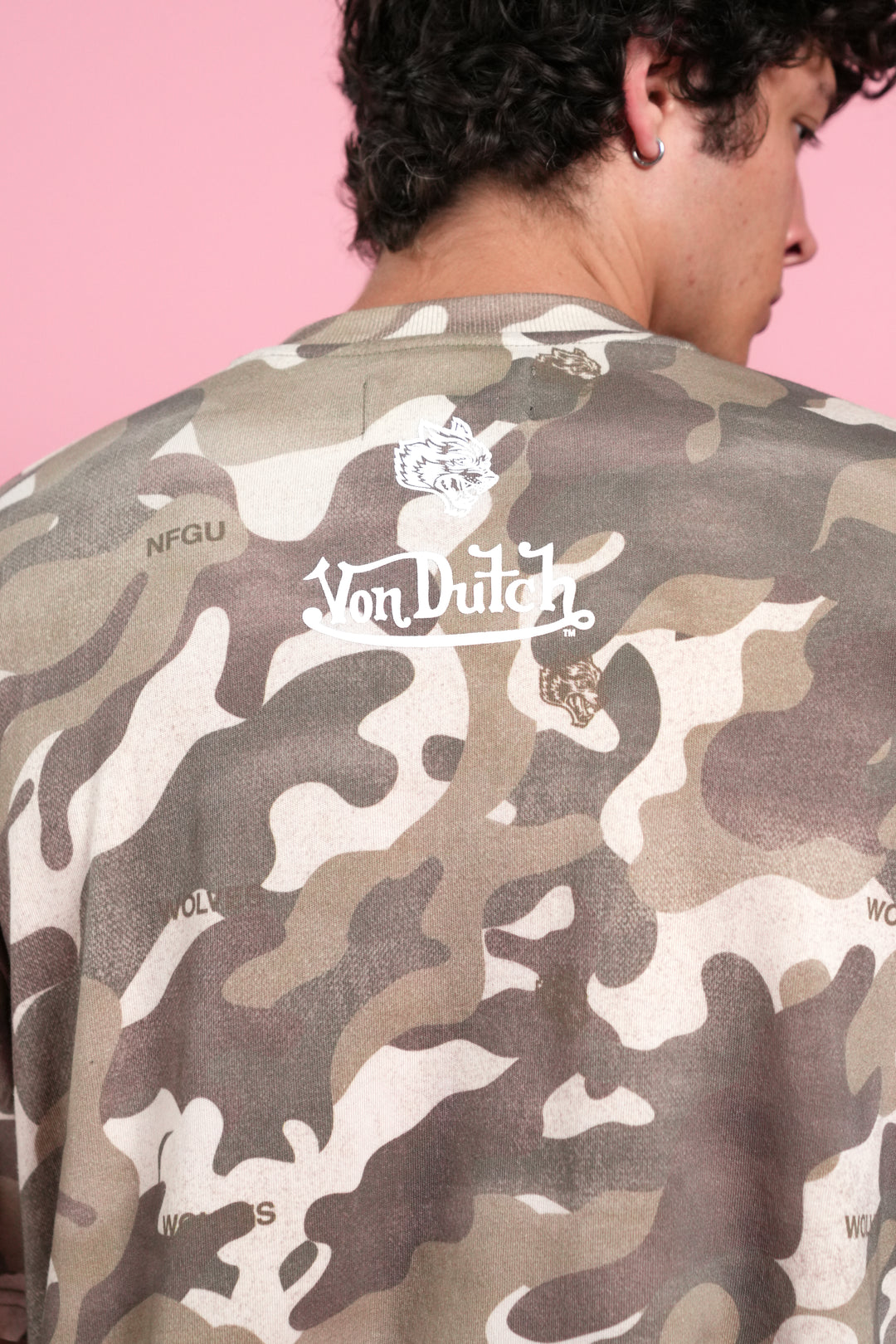 Flight Club V2 Premium Oversized Tee in Dsvd Green Camo