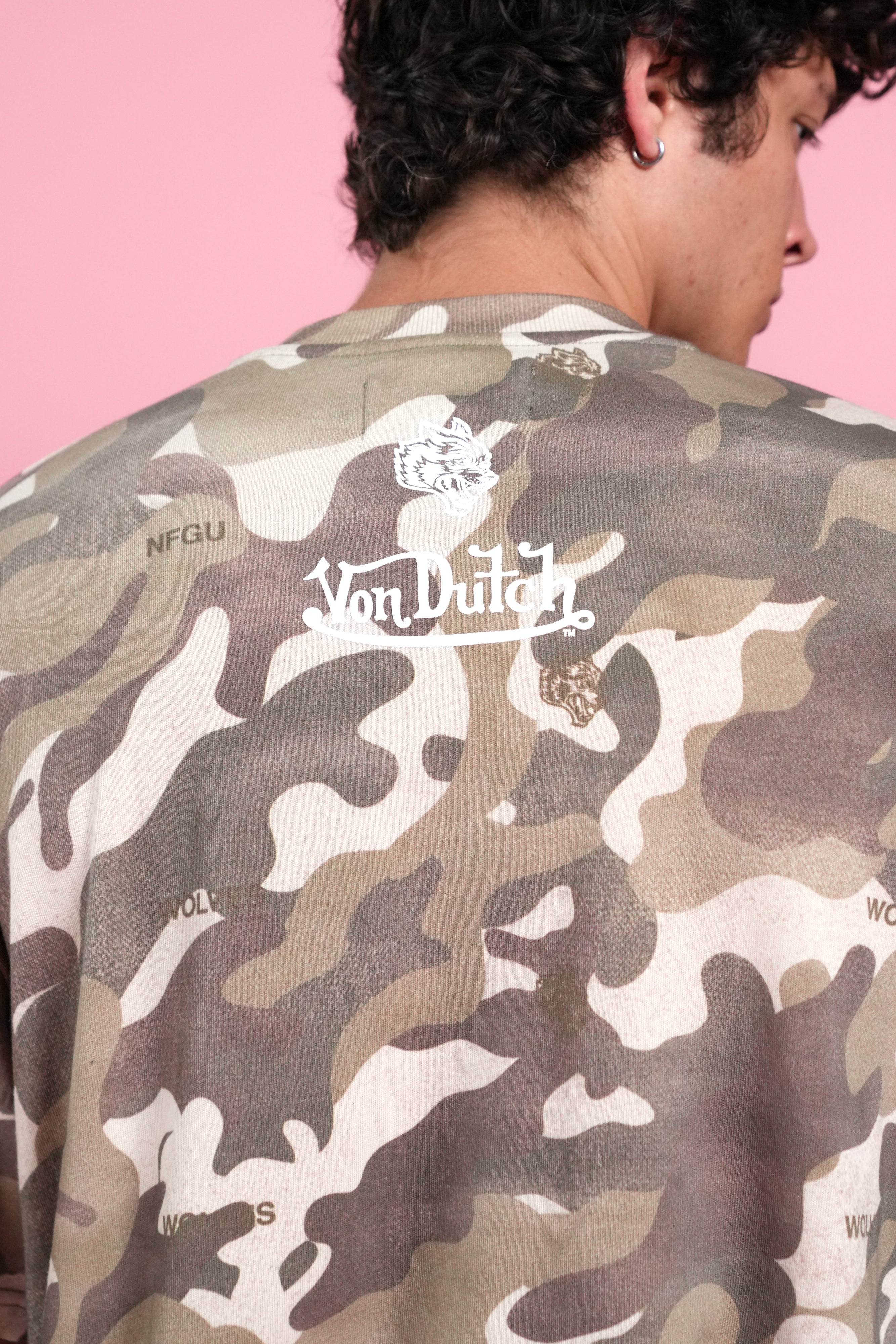 Flight Club V2 Premium Oversized Tee in Dsvd Green Camo