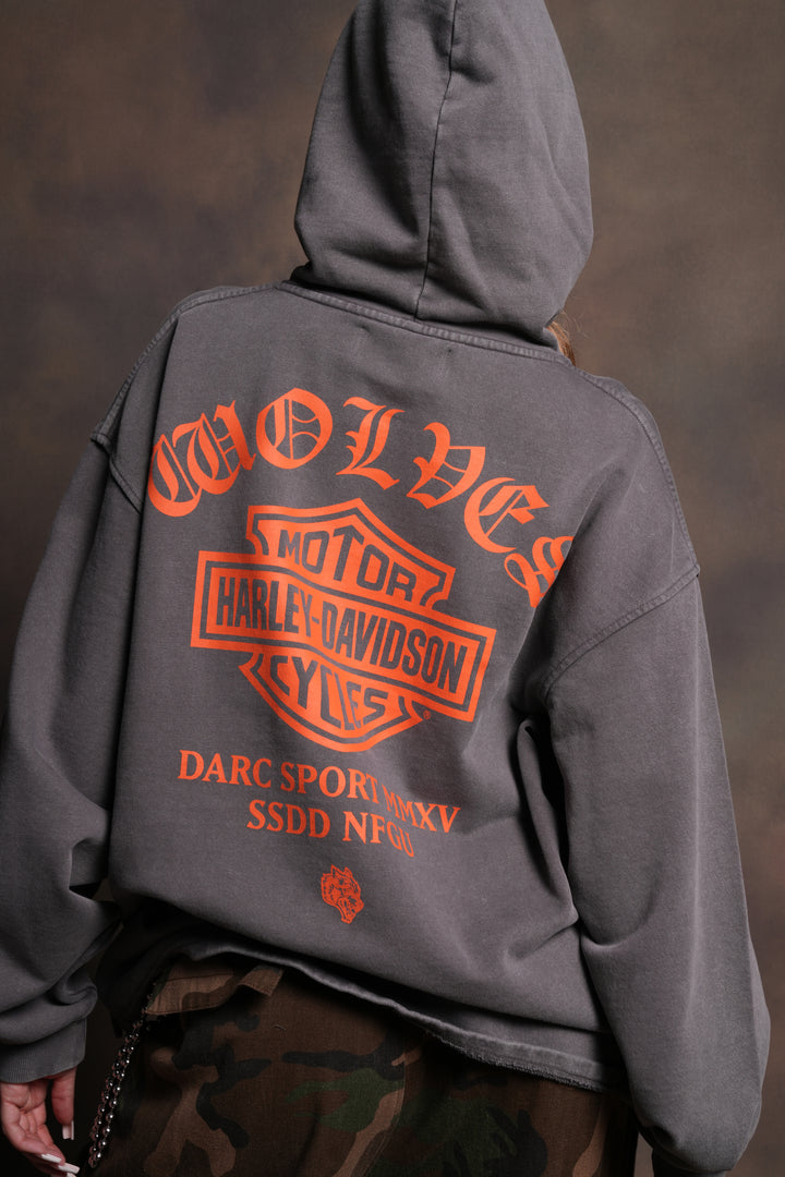 Harley-Davidson Wolves "Moaty" Hoodie in Slate Gray