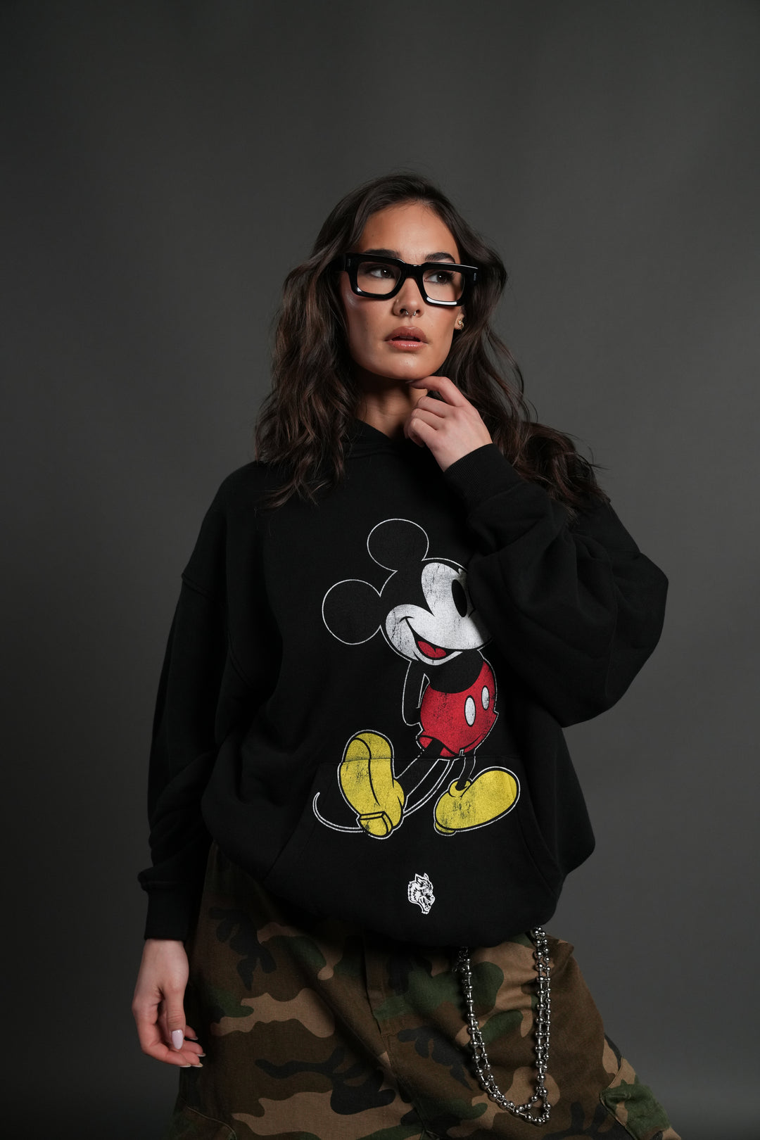 Mickey Mouse "Pierce" Hoodie in Black