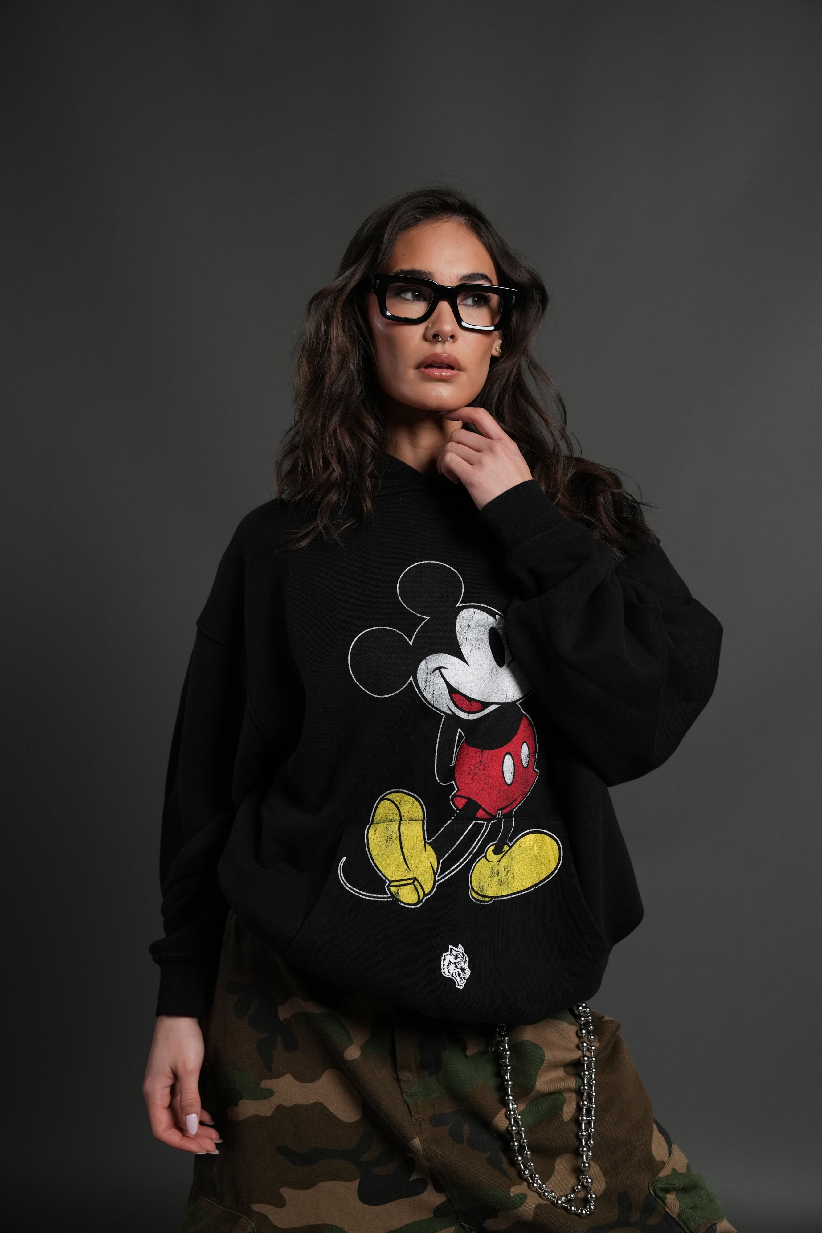 Mickey Mouse "Pierce" Hoodie in Black