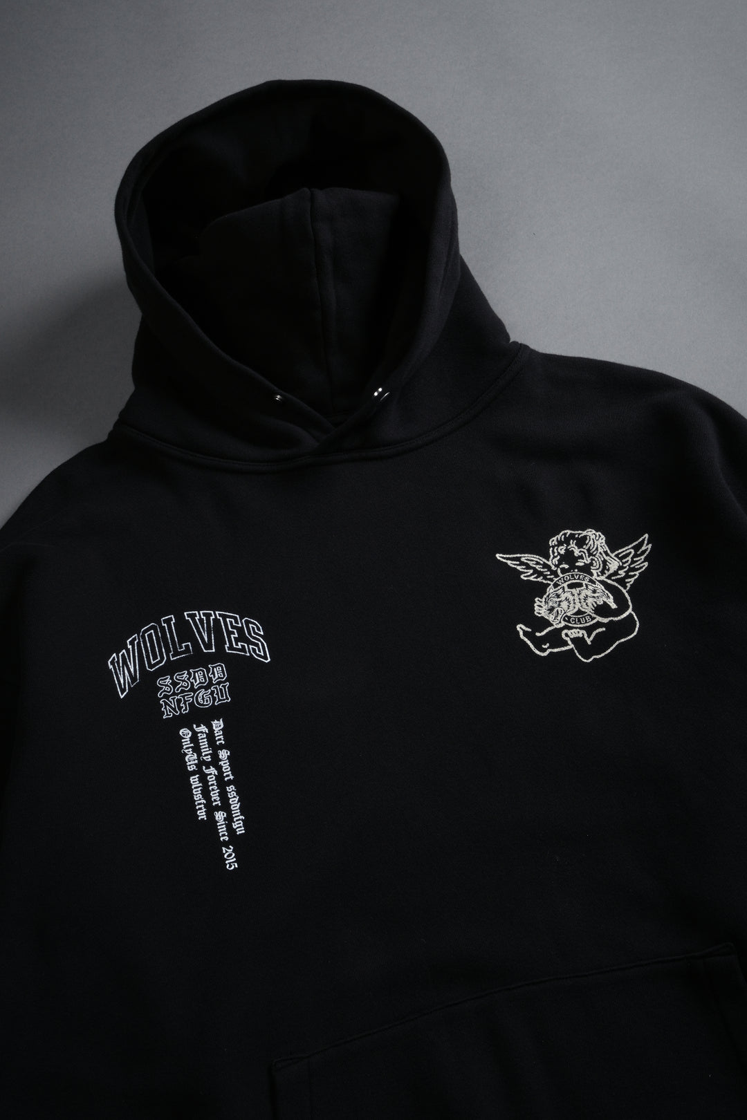Wolves Club Cherub Pierce Hoodie in Black
