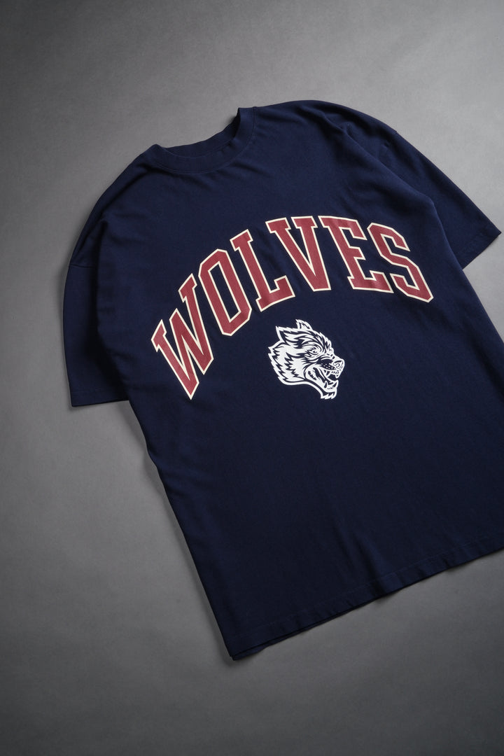 Loyalty "Premium" Oversized Unisex Tee in Navy/Maroon