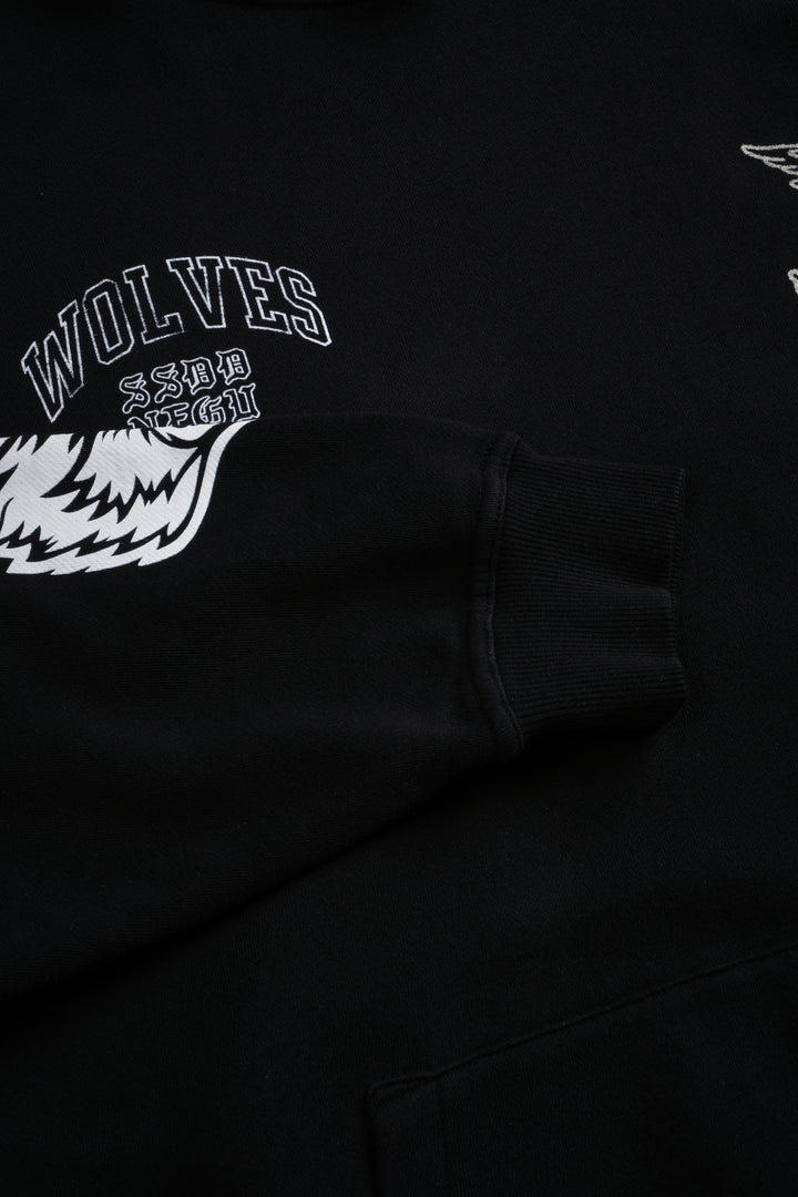 Wolves Club Cherub Pierce Hoodie in Black