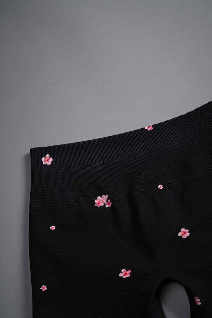 Dual Wolf Everson Seamless "Valencourt" Shorts in Black/Cherry Blossom