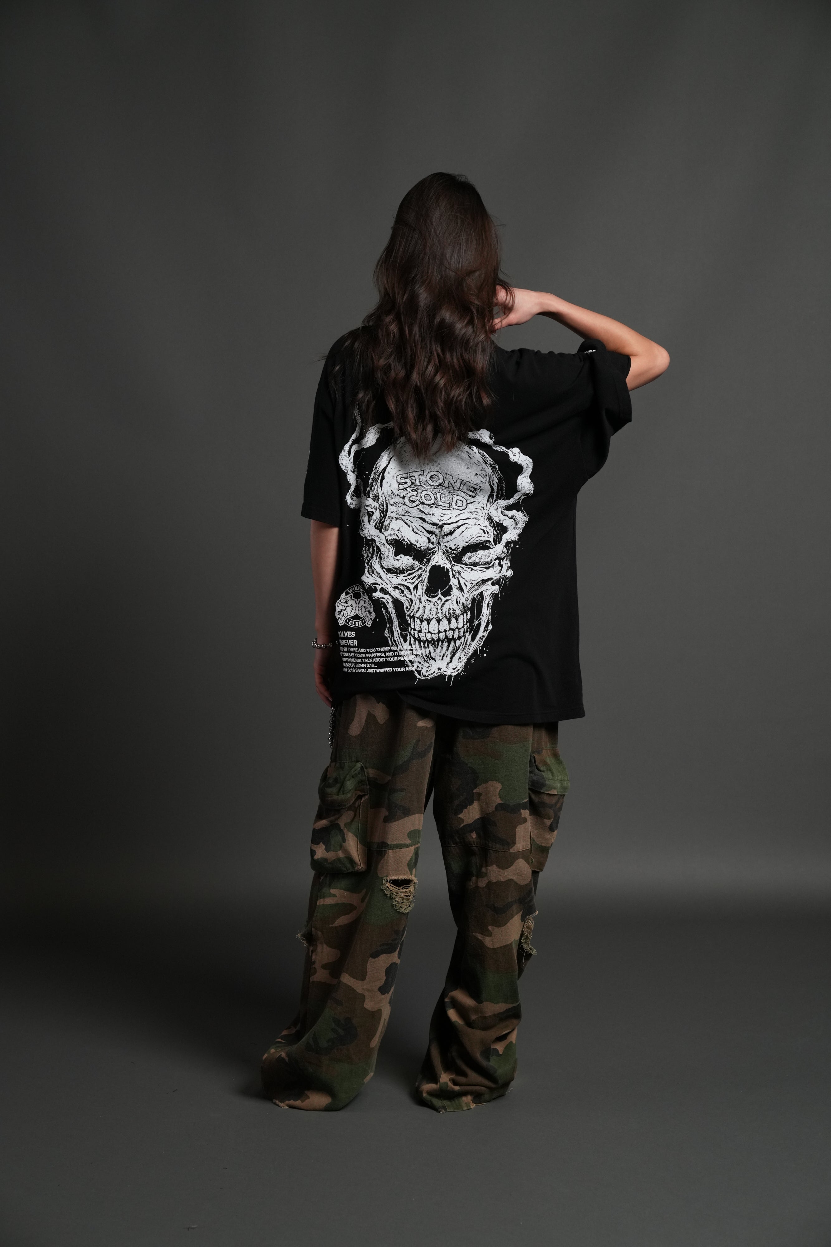 Stone Cold Riddick Premium Oversized Tee in Black