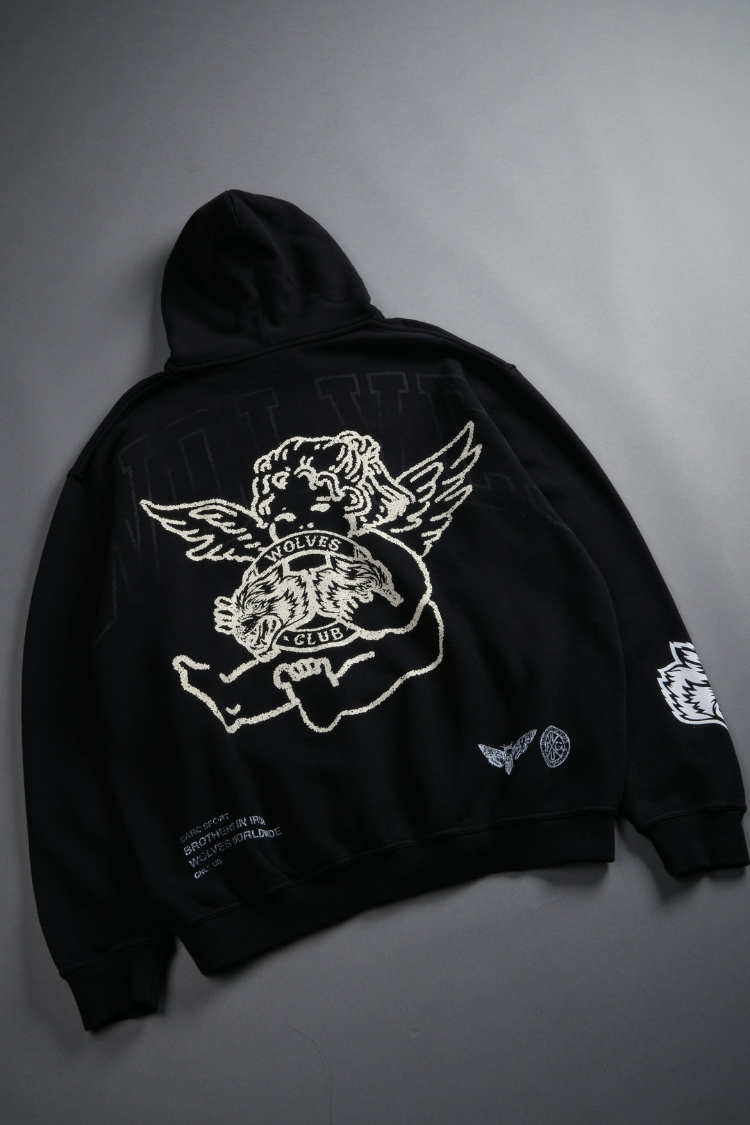 Wolves Club Cherub Pierce Hoodie in Black