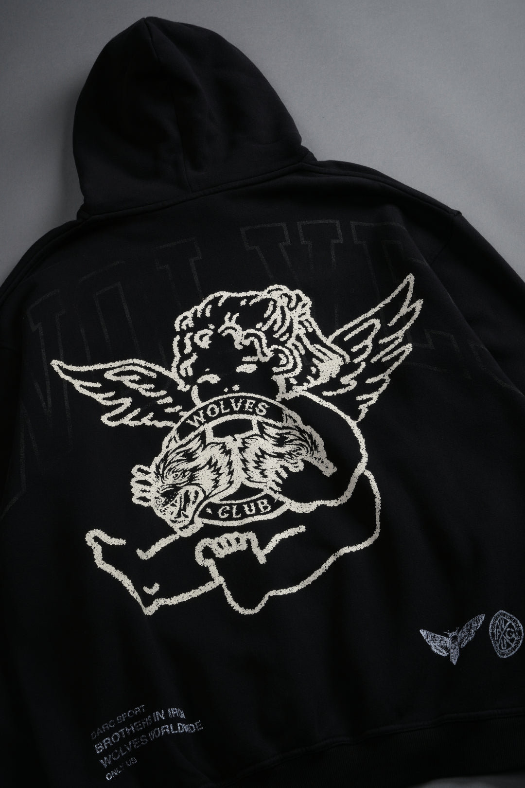 Wolves Club Cherub Pierce Hoodie in Black