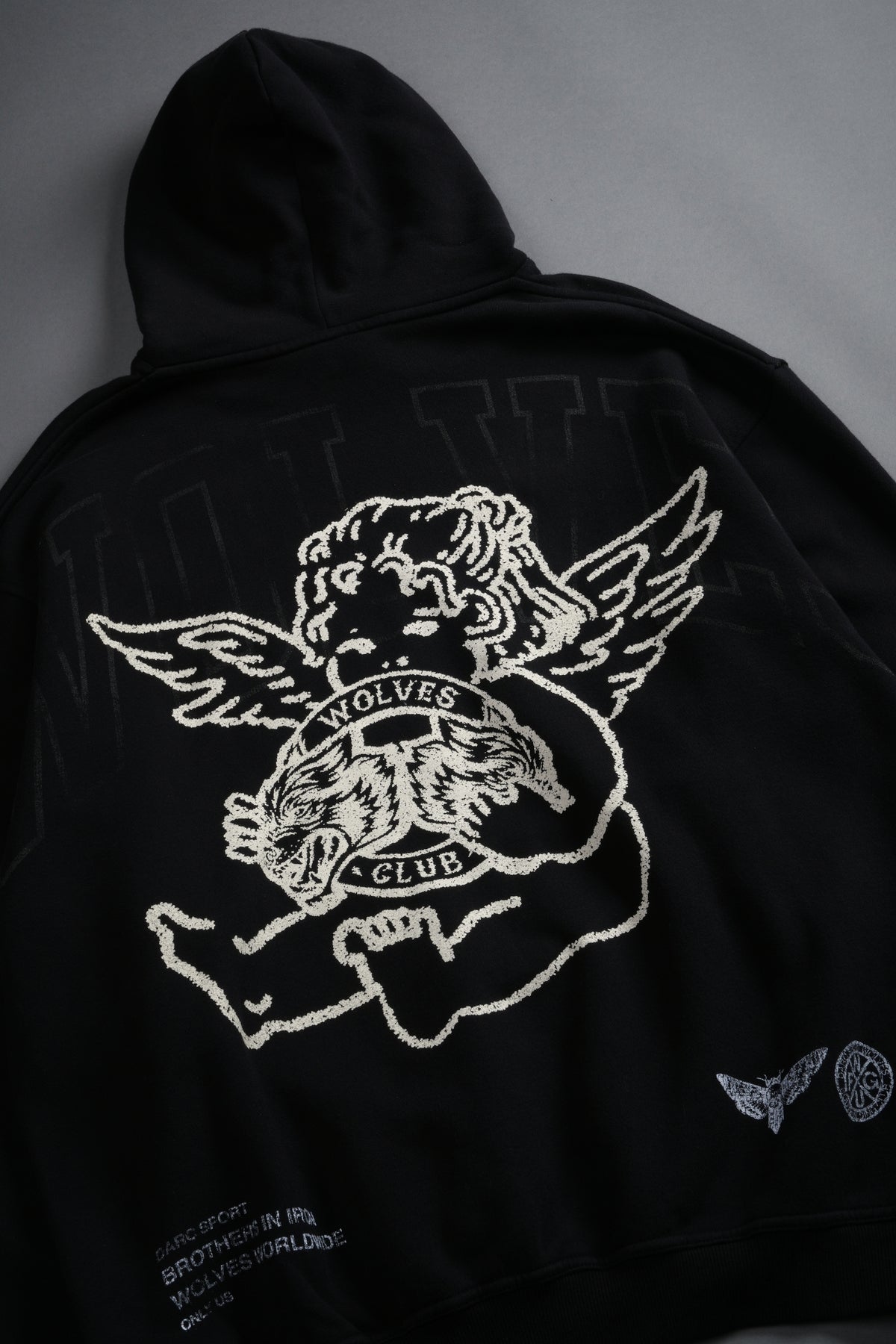 Wolves Club Cherub Pierce Hoodie in Black
