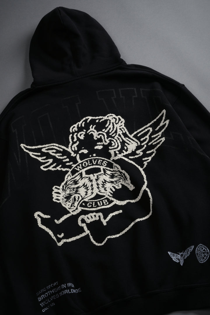 Wolves Club Cherub Pierce Hoodie in Black