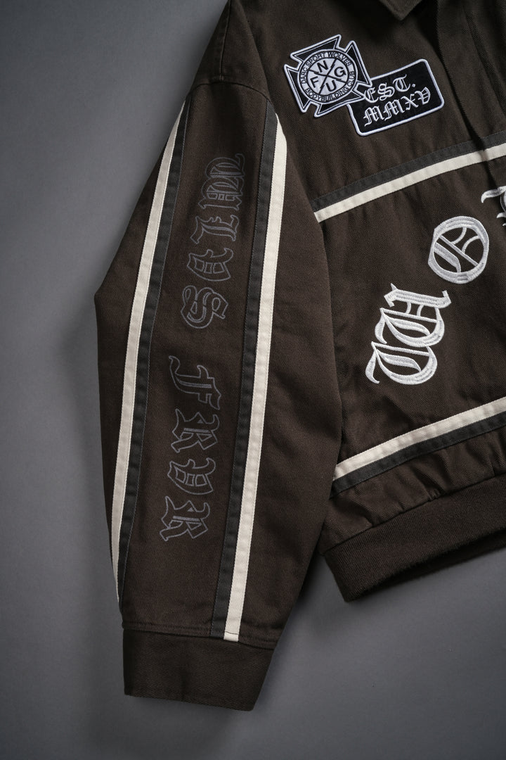 Wolves Club Chopper Big Moe Jacket in Darc Olive/Cream/Wolf Gray
