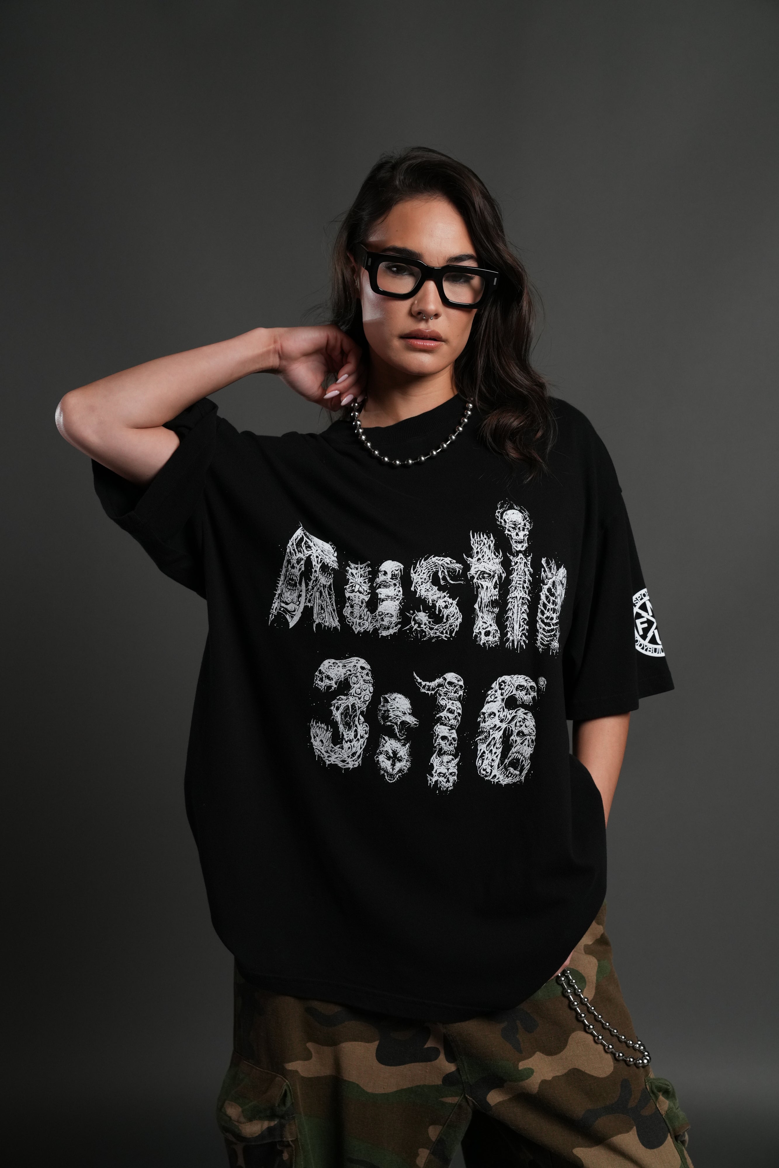 Stone Cold Riddick Premium Oversized Tee in Black