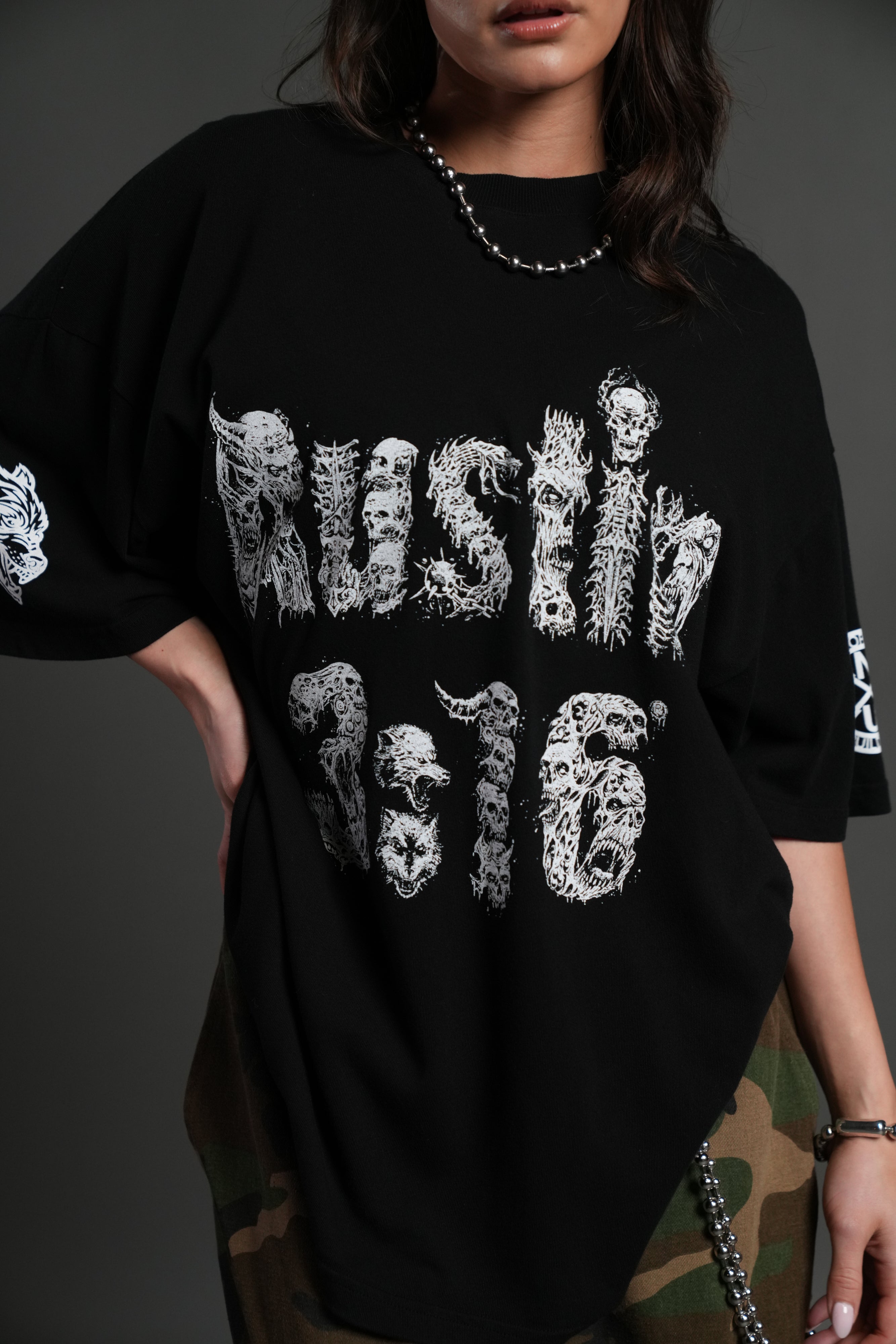 Stone Cold Riddick Premium Oversized Tee in Black