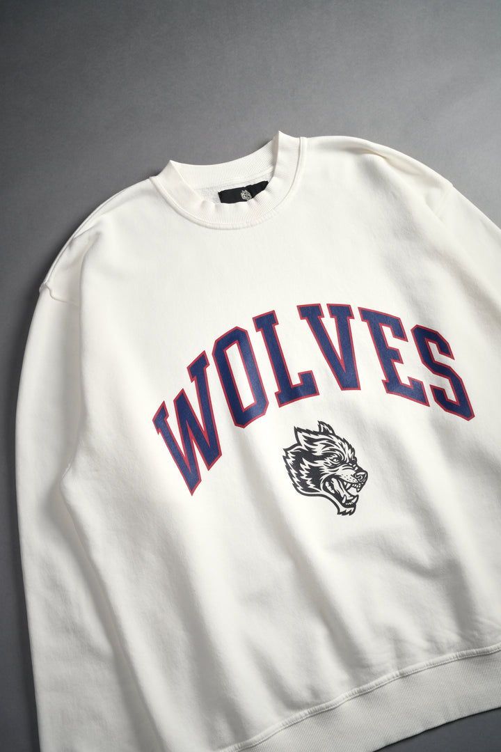 Loyalty London Unisex Crewneck in Cream/Maroon
