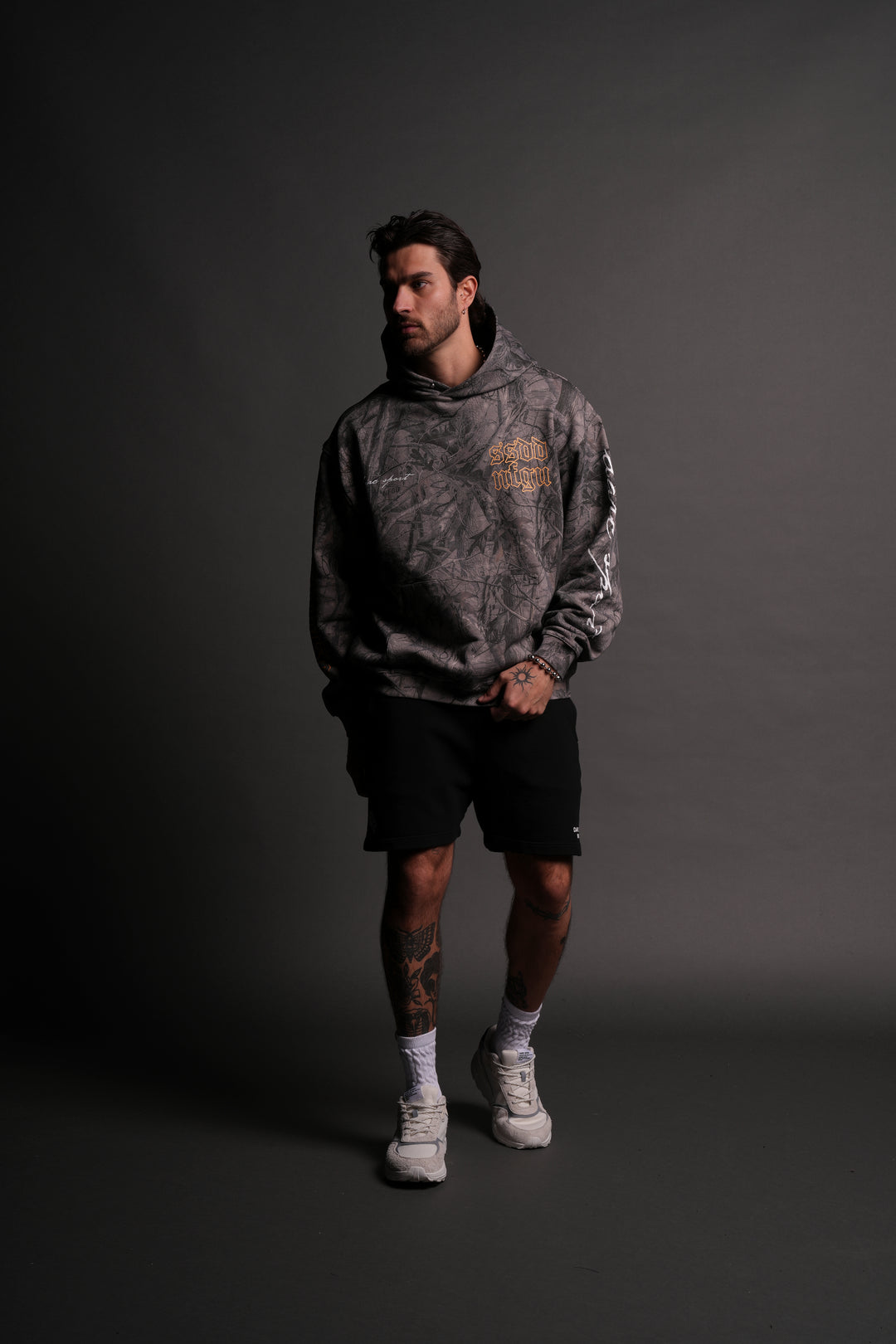 New Beginnings "Pierce" Hoodie in Driftwood Wolf Forest Camo