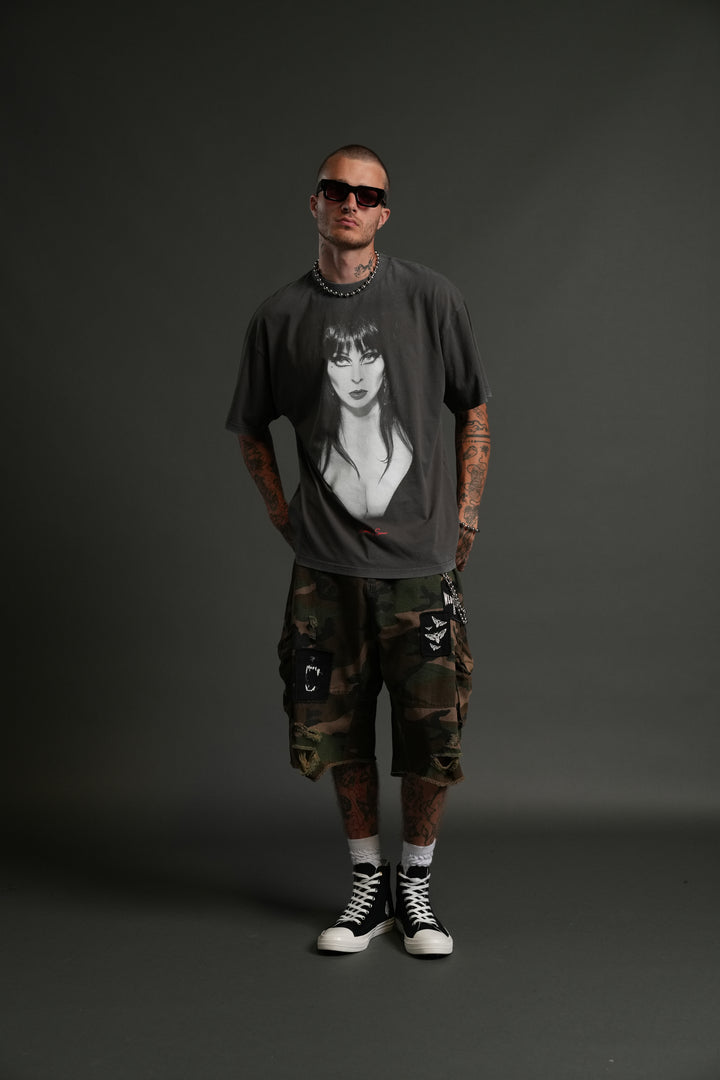 Mistress of Darkness "Grunge" Tee in Wolf Gray