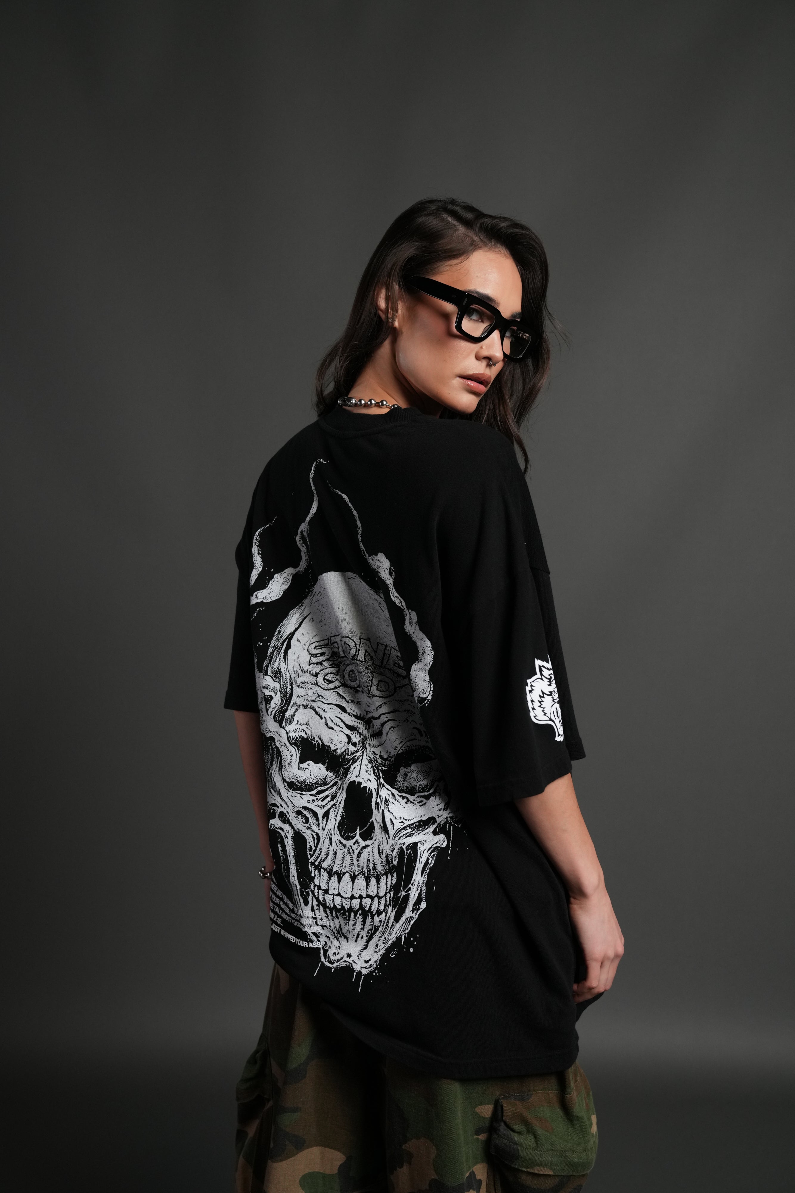 Stone Cold Riddick Premium Oversized Tee in Black