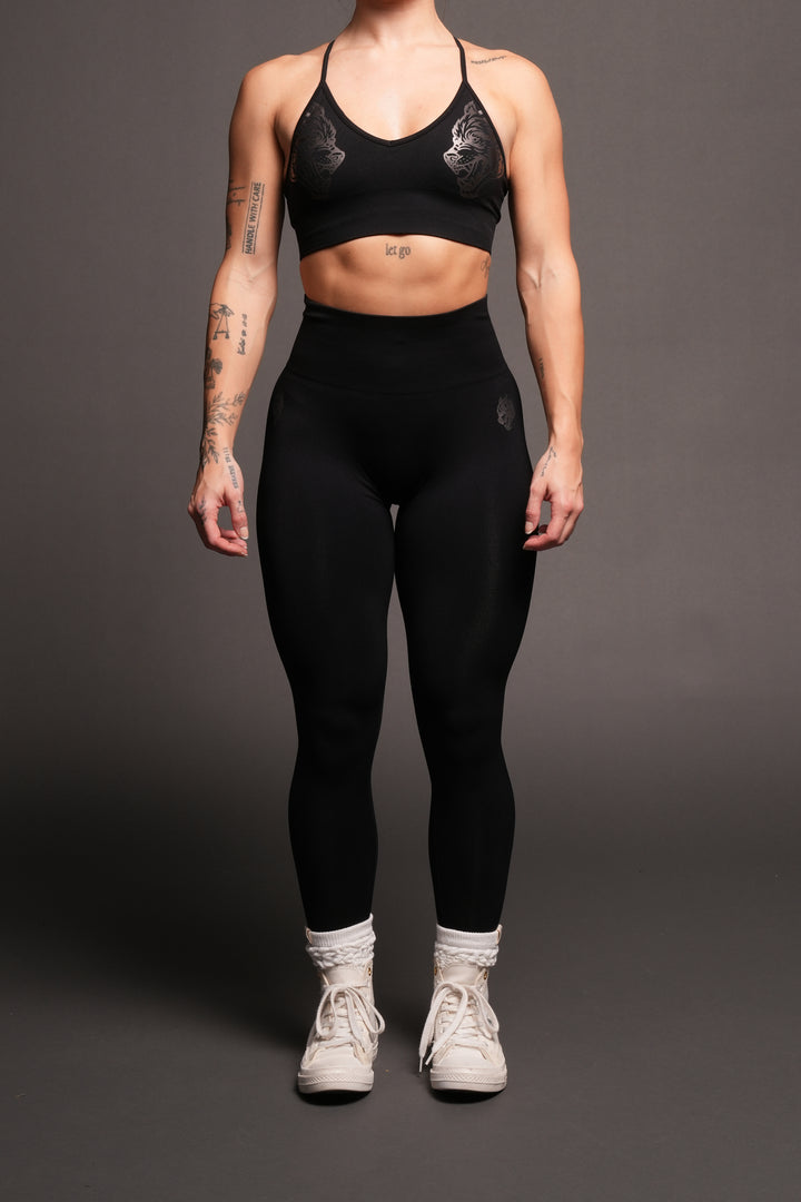 Dual Everson Seamless Leggings In Black