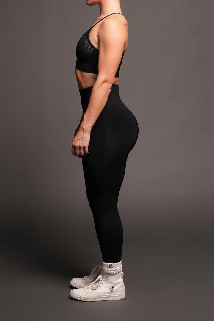 Dual Everson Seamless Leggings In Black