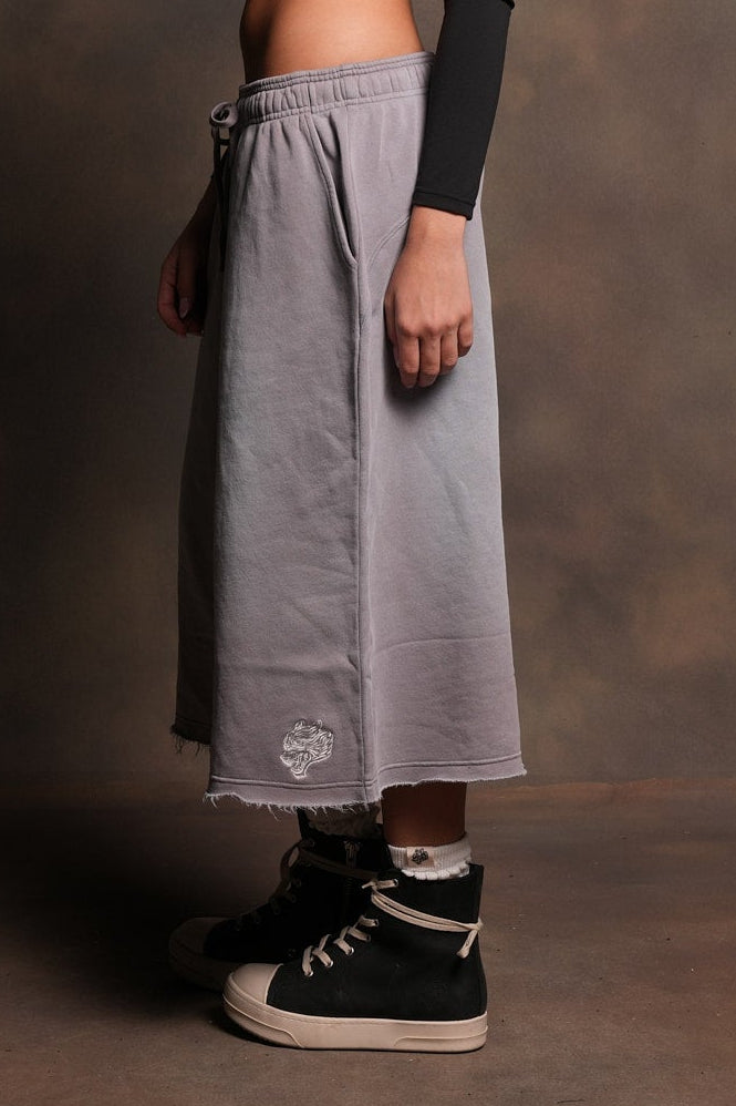 Dual Wolf She Capri Sweat Pants In Pale Gray Super Sun Fade