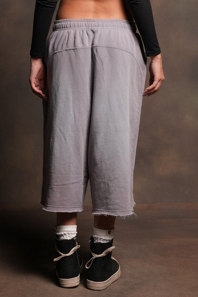 Dual Wolf She Capri Sweat Pants In Pale Gray Super Sun Fade