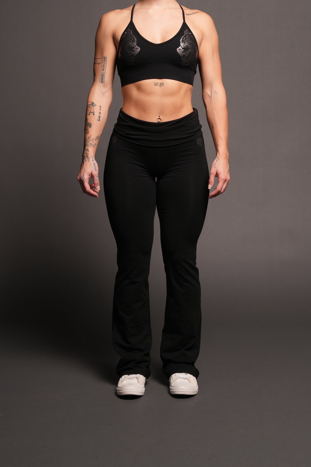 Dual Romy Foldover Pants In Black