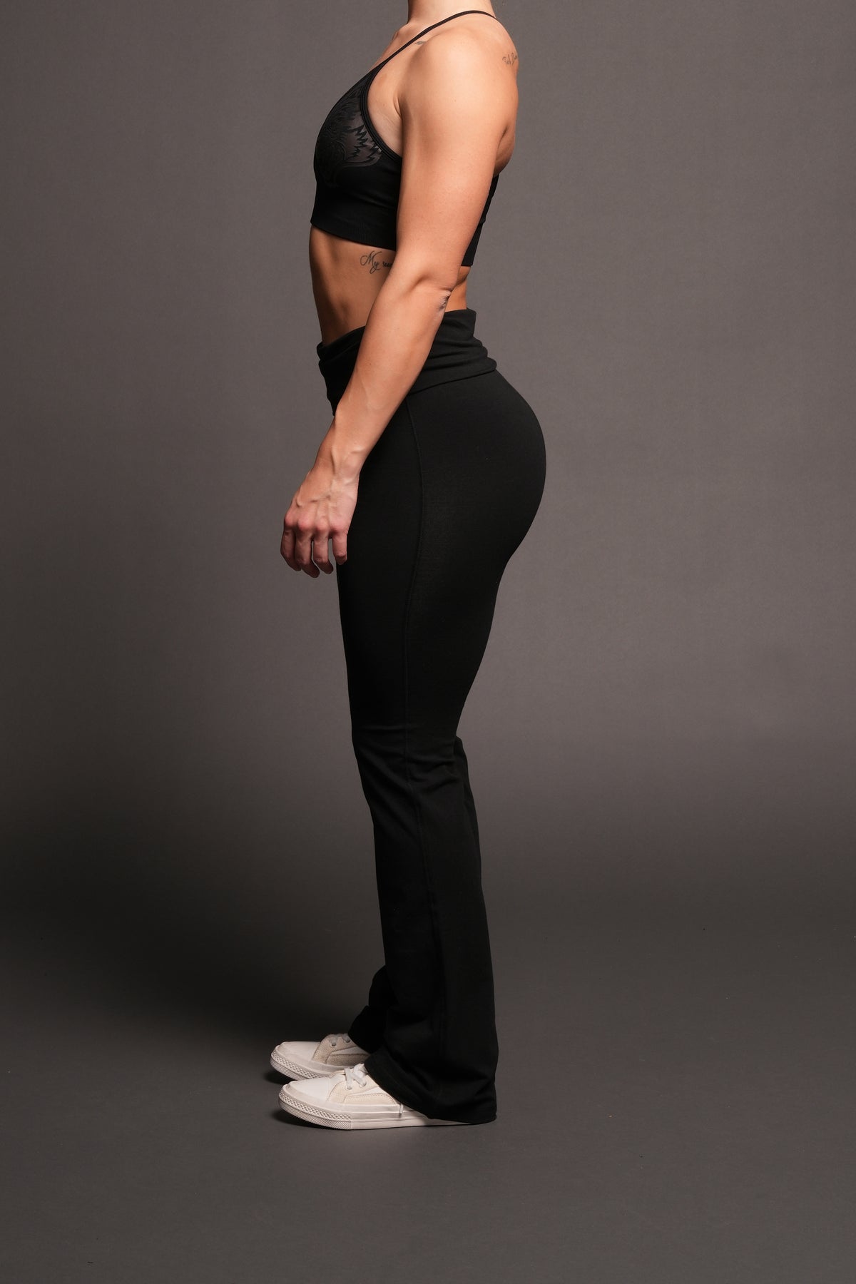 Dual Romy Foldover Pants In Black