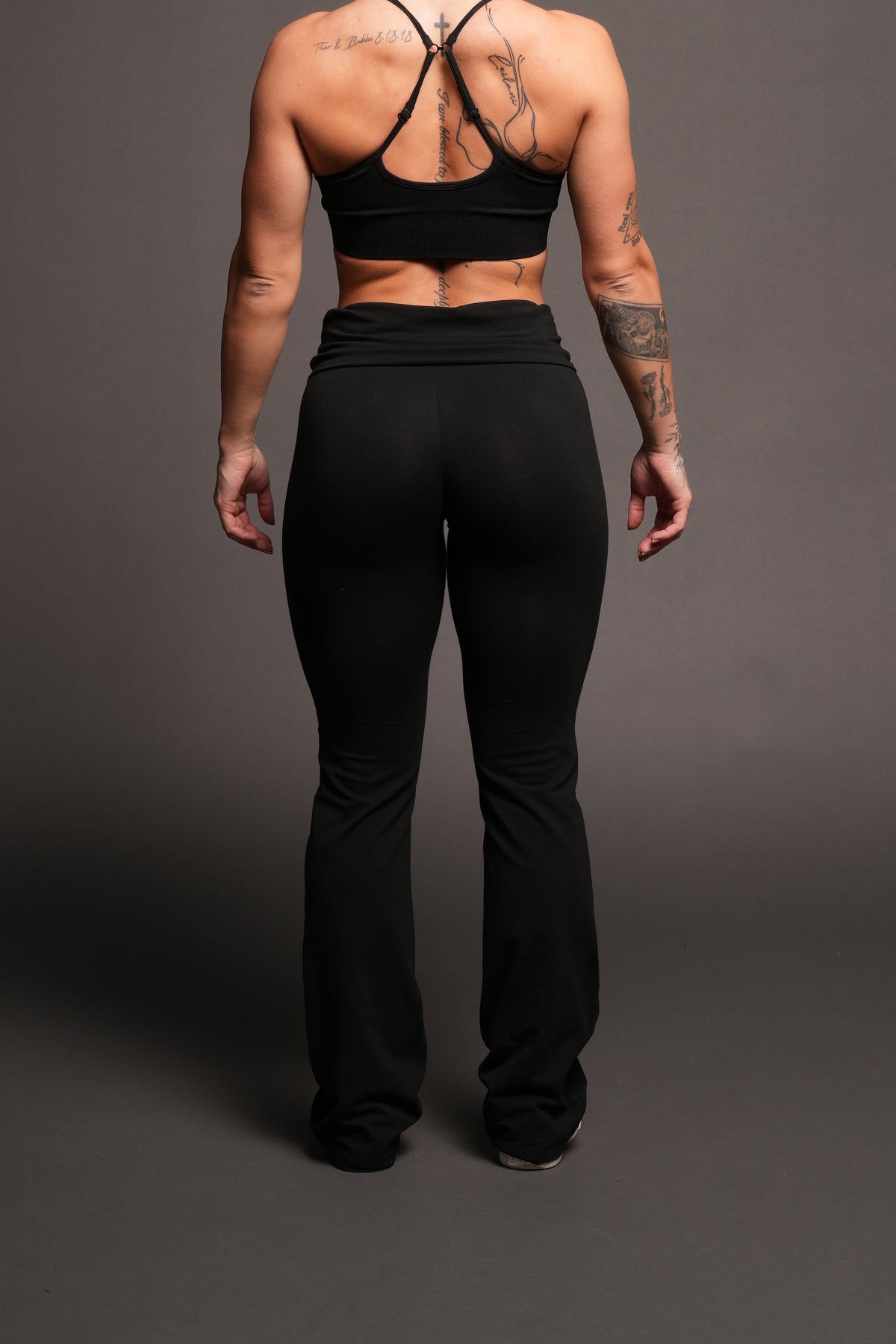 Dual Romy Foldover Pants In Black