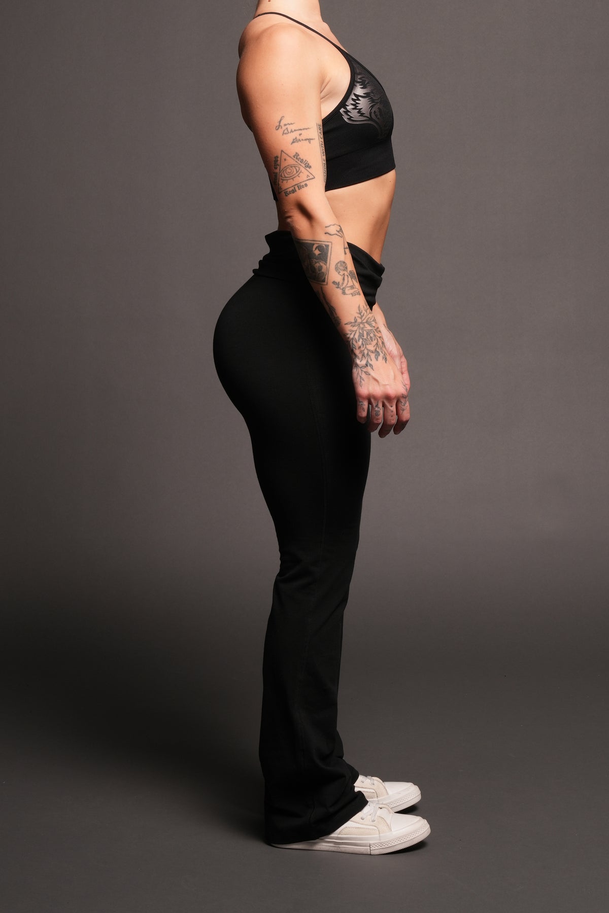 Dual Romy Foldover Pants In Black