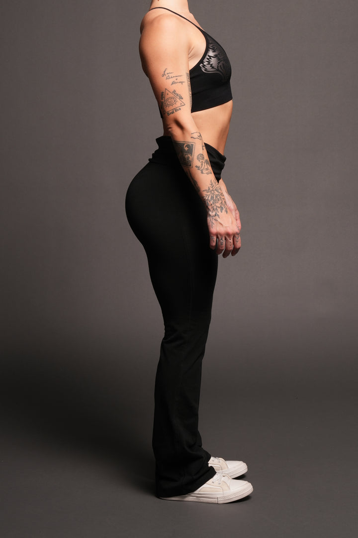 Dual Romy Foldover Pants In Black