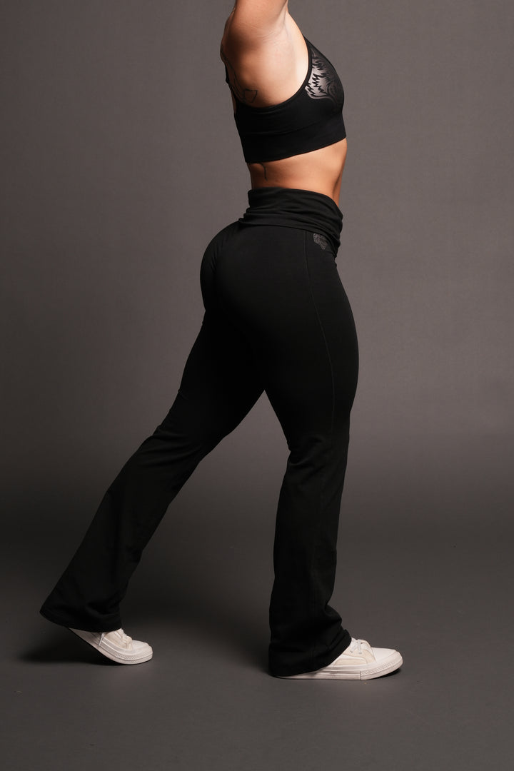 Dual Romy Foldover Pants In Black