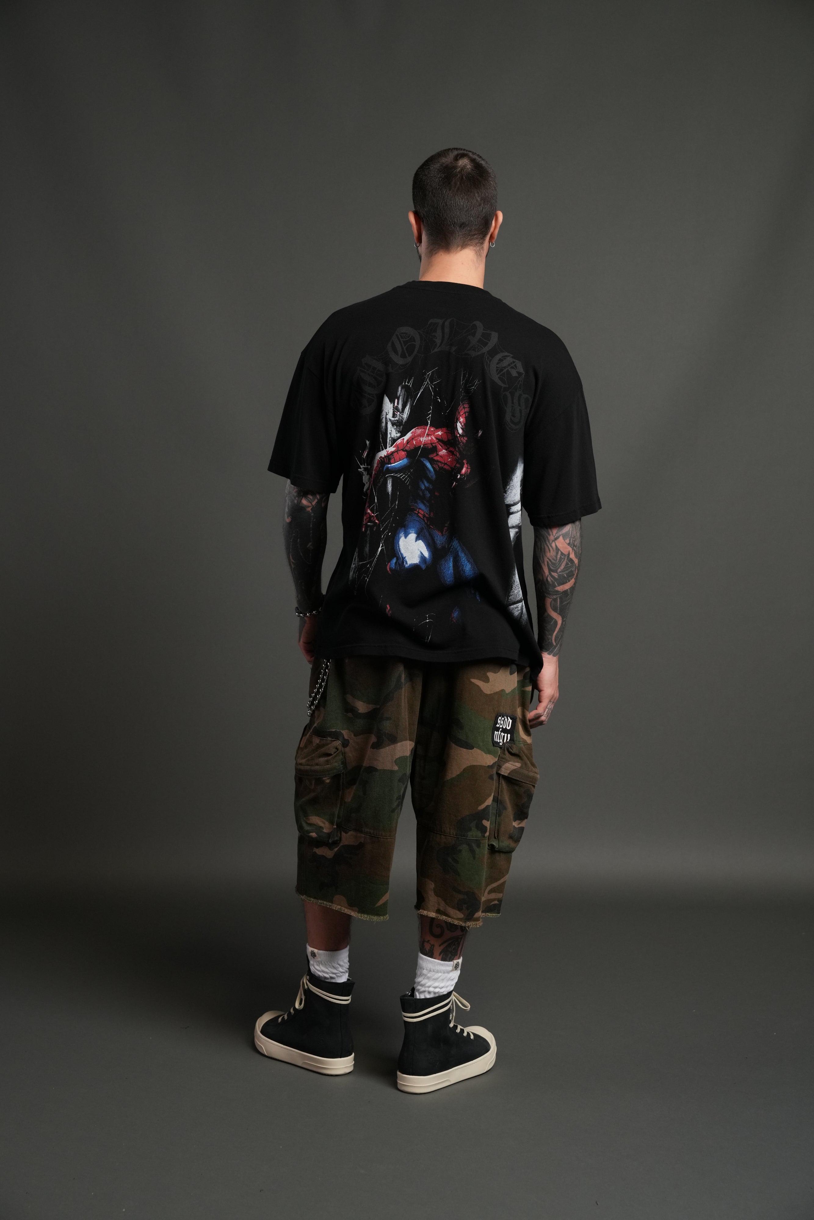 Webs and Shadows Premium Oversized Tee in Black