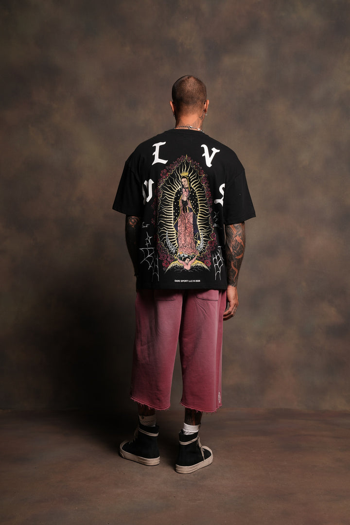 Dama De Las Rosas Premium Oversized Tee In Black