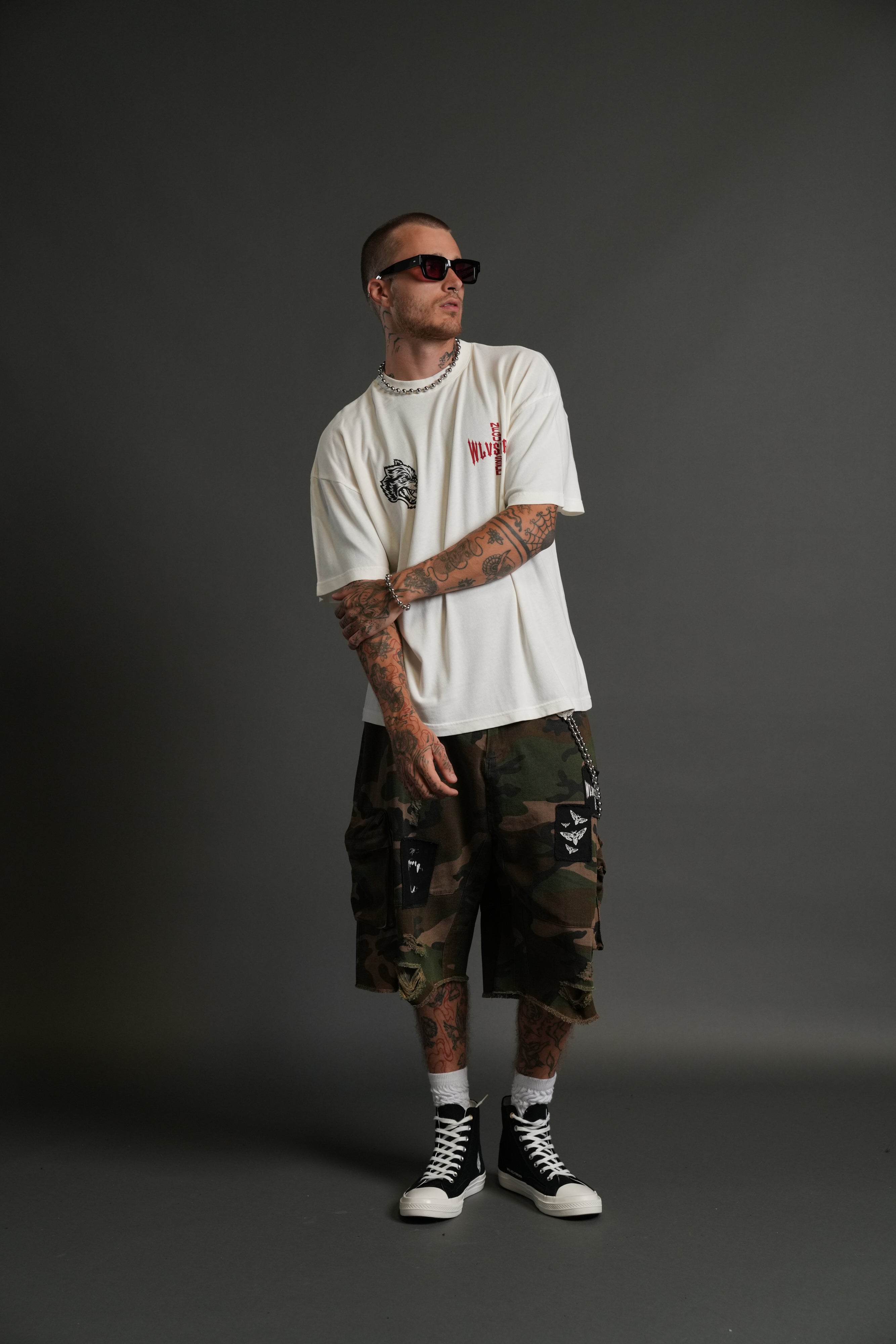 Born Darc "Premium" Oversized Tee in Cream