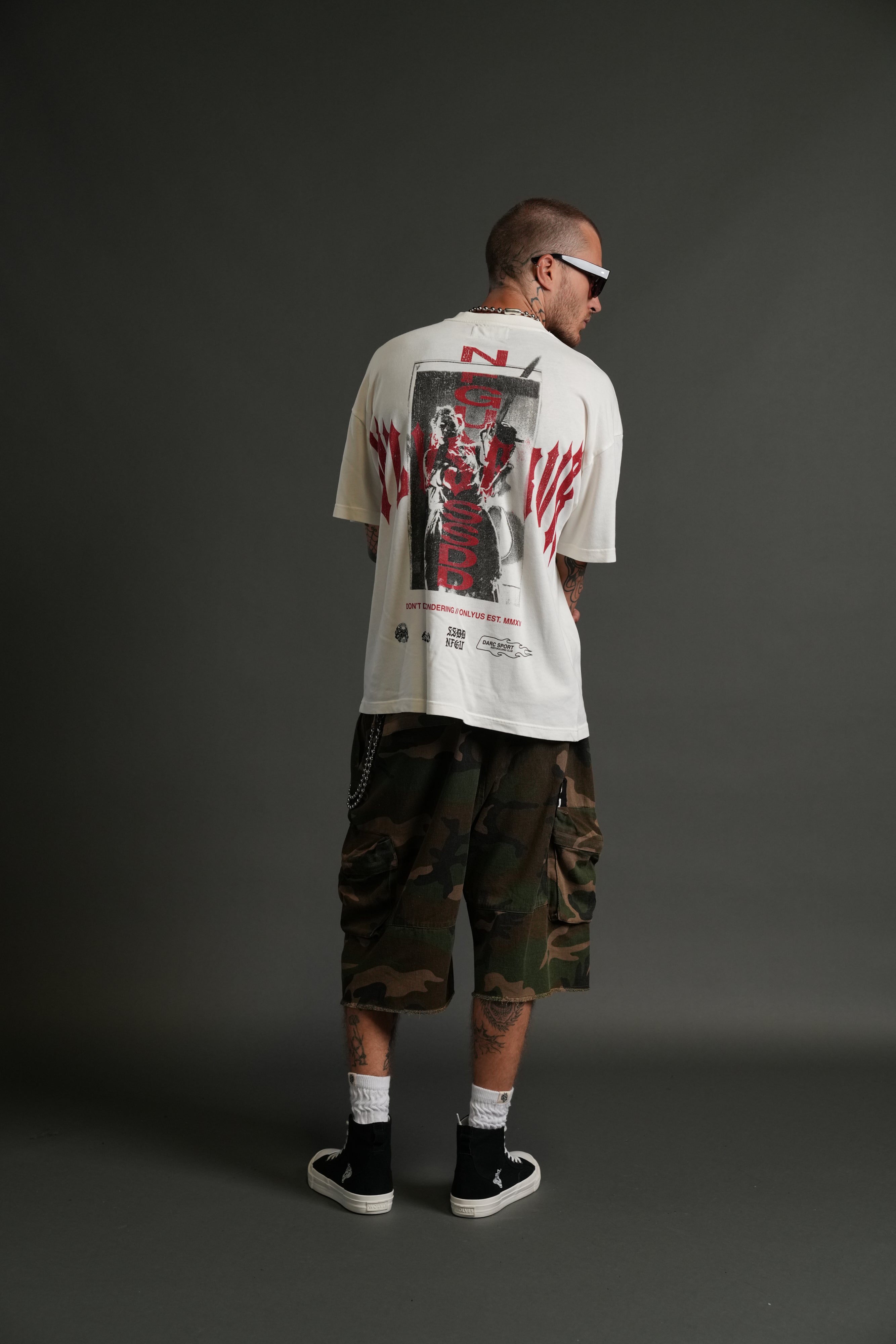 Born Darc "Premium" Oversized Tee in Cream