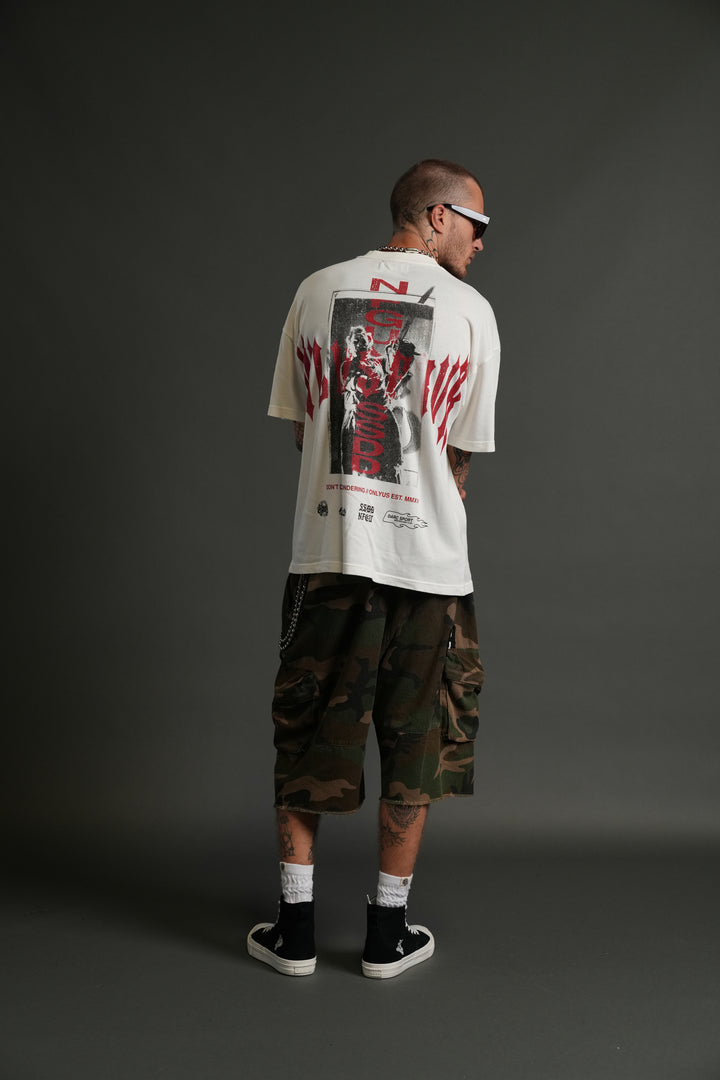 Born Darc "Premium" Oversized Tee in Cream