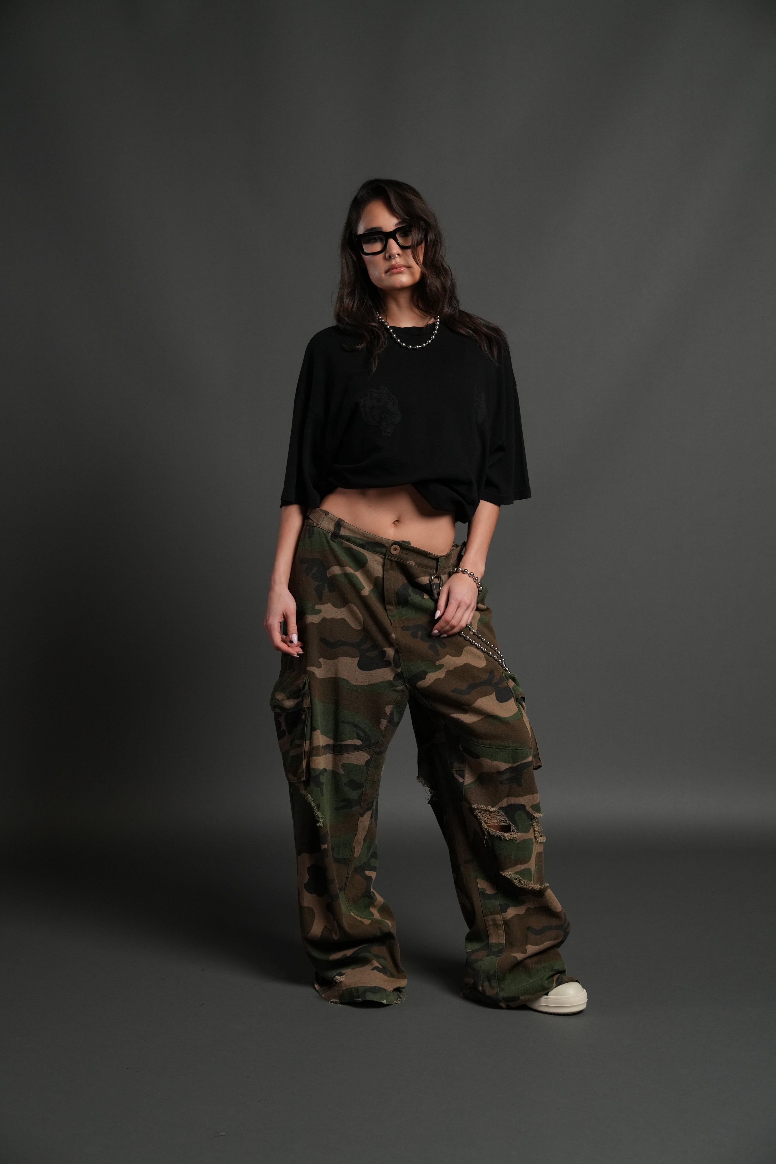 Webs and Shadows Premium Oversized Tee in Black