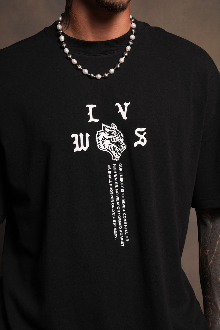 Dama De Las Rosas Premium Oversized Tee In Black