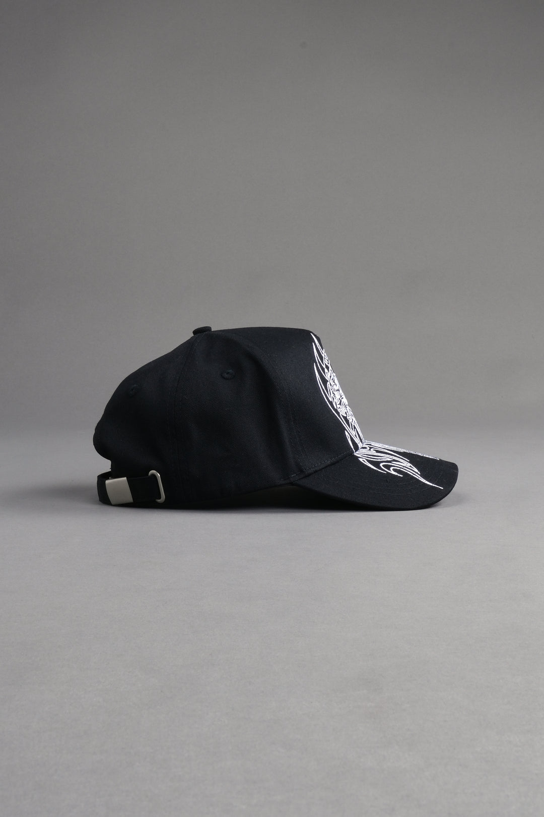 Finite Flame 5 Panel Hat in Black