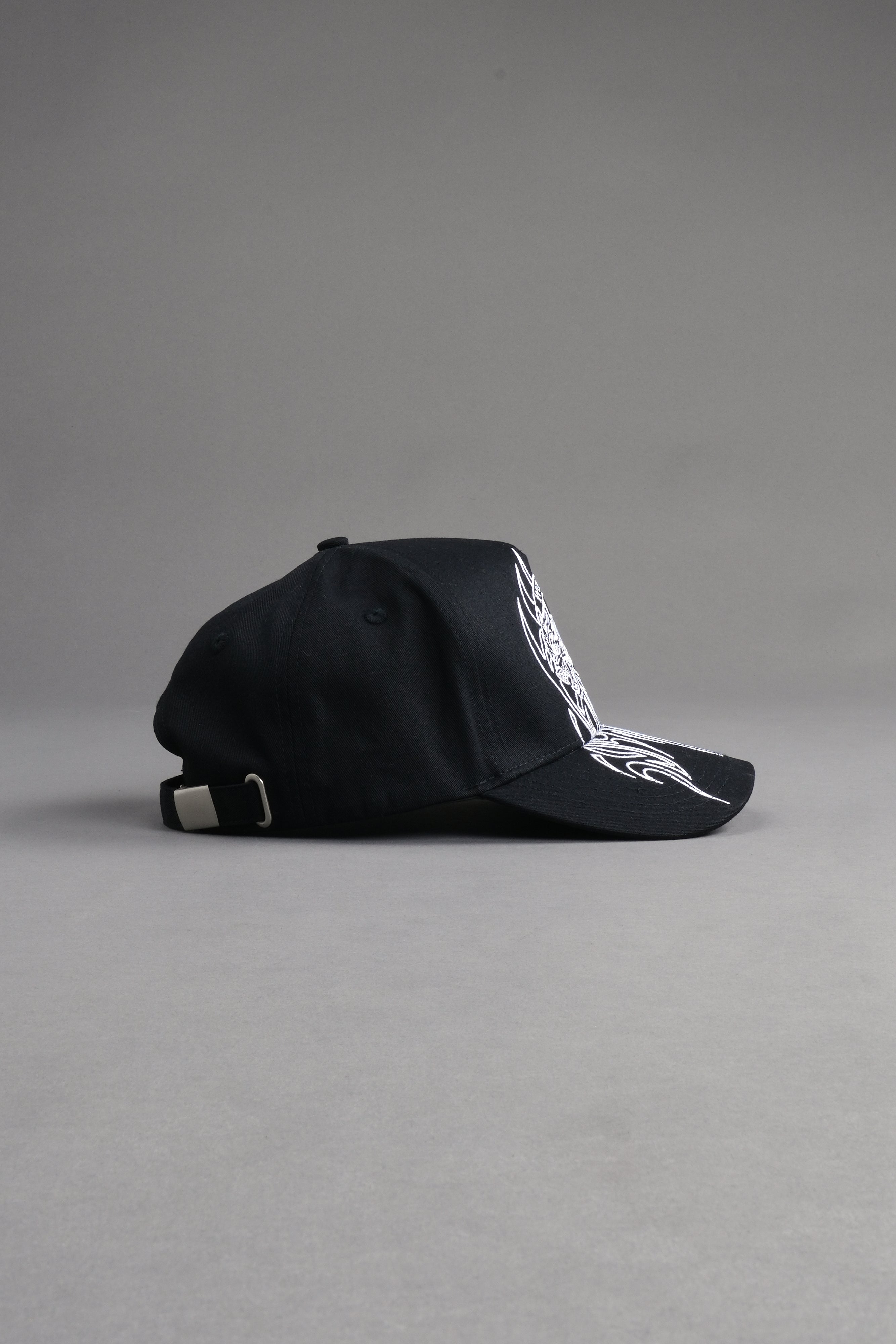 Finite Flame 5 Panel Hat in Black