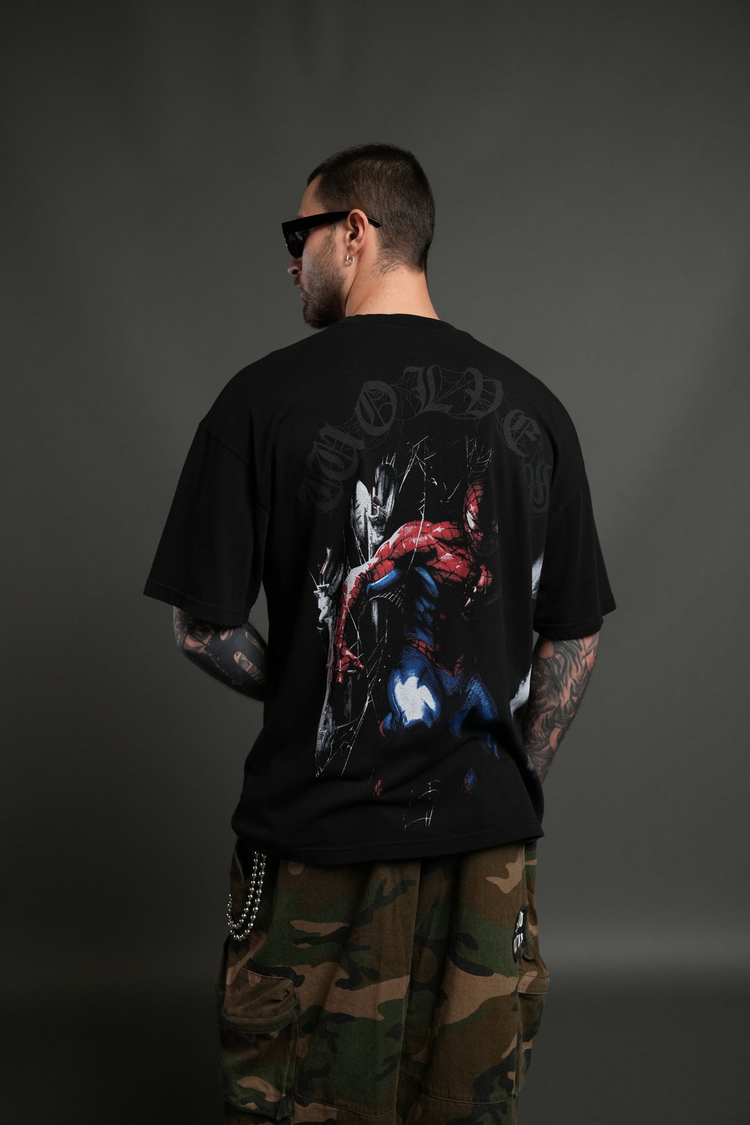 Webs and Shadows Premium Oversized Tee in Black