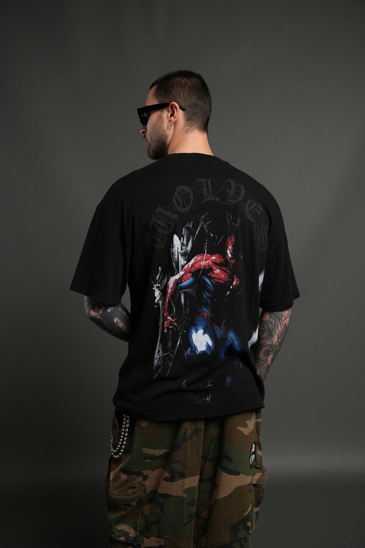 Webs and Shadows Premium Oversized Tee in Black