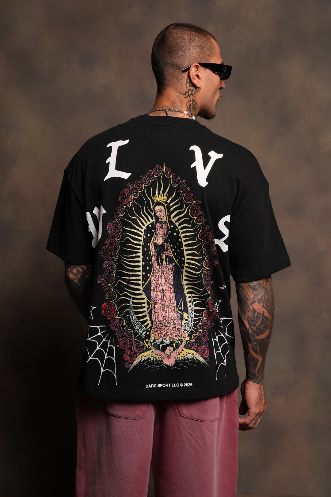 Dama De Las Rosas Premium Oversized Tee In Black