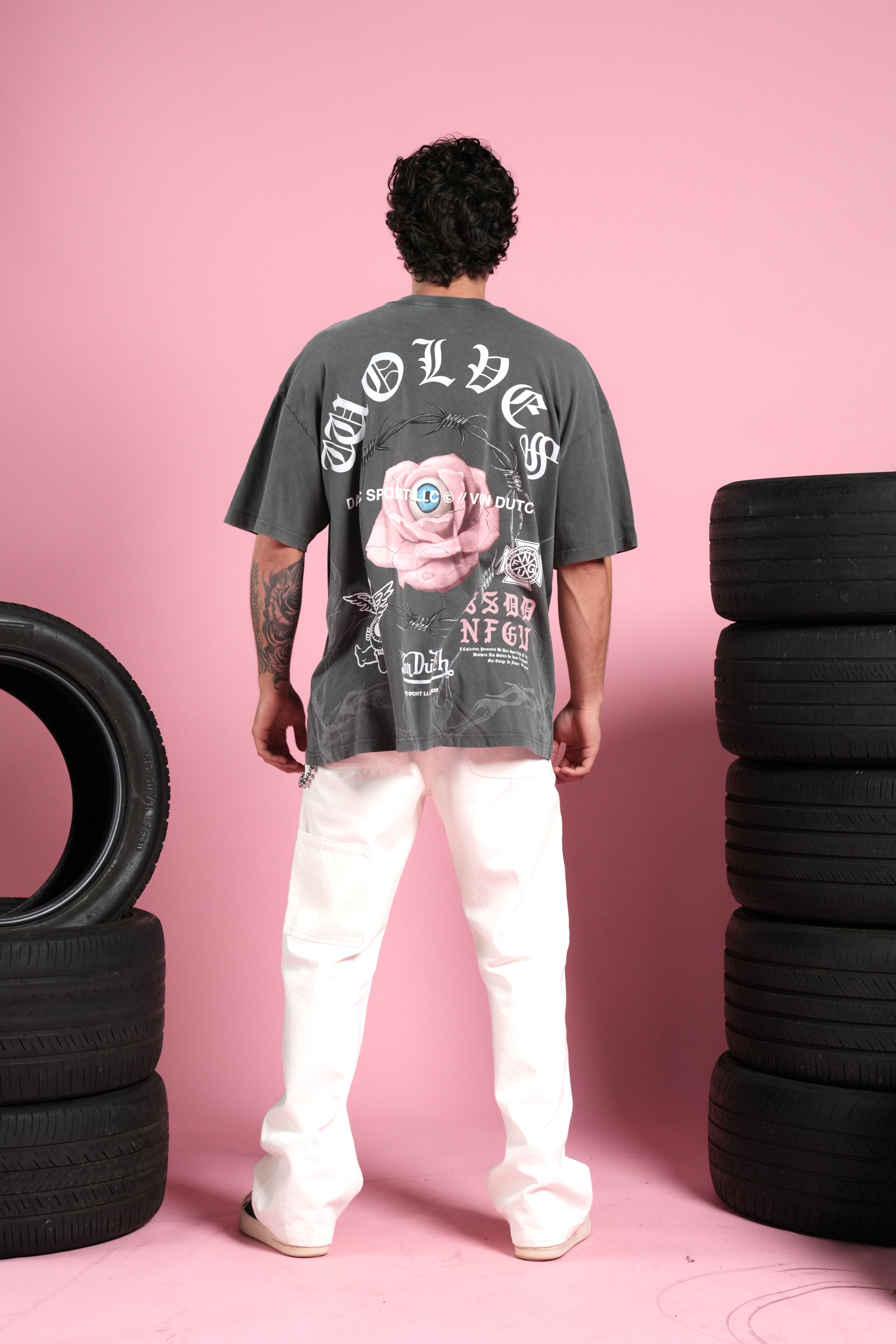 Eye Of The Beholder V2 Premium Oversized Tee in Wolf Gray